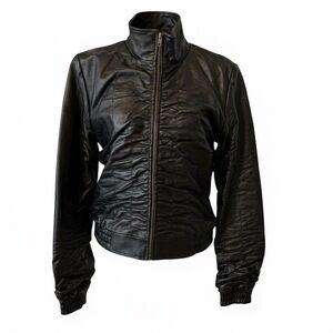 Sharagano Black Leather Jacket for -L
